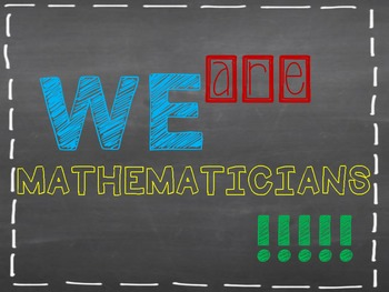 Core Skills 4 chalkboard sign reading we are mathematicians