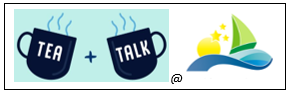 Tea and Talk logo with two mugs and a sailboat graphic, representing Darlinghurst Academy's informal parent-staff curriculum sessions