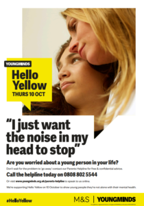 youngminds hello yellow campaign poster showing